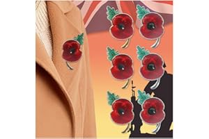 VIDONIO Poppy Pin Badges Set - 2024 Lest We Forget Enamel Red Poppy Flower Brooch Veterans Day Remembrance Day Lapel Pin Brooch Decorations Memorial Day Remembrance Day Present For Women Men