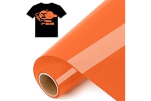 ‎IMODEUR IModeur 8Ft Plotterfolie Textil Orange – 30,5 x 244 cm Flexfolie Plotter Textil Orange für Cricut Maker, Silhouette Cameo, Textilfolie Plotter Orange für Kleidung, Mützen, Hosen, andere Stoffe