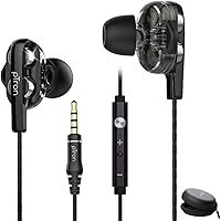 pTron Boom Ultima V2 Dual Driver, In-Ear Gaming Wired Headphones with in-line Mic, Volume Control, Passive Noise…