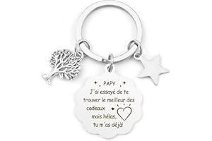 KTIAVO Porte clef Papy Cadeau Papy Porte clé Personnalisé Cadeau Grand Pere Cadeau Noel Original Cadeau pour Papy Cadeaux Papy