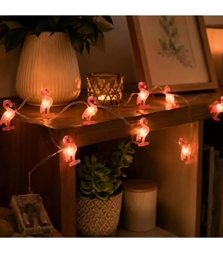 Flamingo Lichterkette Für Außen & Innen – 3 M, 20 LEDs, Batteriebetrieben (3x AA), Dauer- Und Blinkmodus – Tropische Deko Für Party, Garten, Balkon – Pink