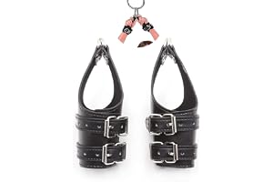 Bondage Sling Sleeve Svart läder hand, vantar vantar sling ärm hängande ärm, hängande bdsm kit svart ärm ärm sm sex leksak säng sex fyllning