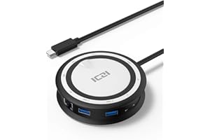 ICZI Hub USB C, 8 w 1, adapter multiportowy z HDMI 4K, VGA, 100 W Type c PD, 2 porty USB 3.0, czytnik kart SD/TF i 1000 Mbps RJ45 Gigabit Ethernet do MacBook Pro/Air iPad Pro 2020 Surface Go