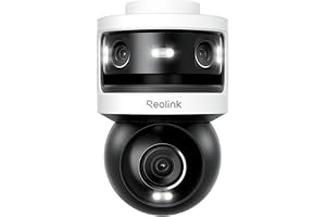 Reolink PoE-Övervakningskamera med Trippellins för Utomhusbruk, 10MP 180° Panorama & 4K PT med Auto-tracking, AI-videosökning, Områdesskydd, Färg- & IR-mörkerseende, 24/7-inspelning, OMVI 3i PoE