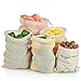 Produktbild Obst- und Gemüsebeutel - Wiederverwendbar Einkaufstaschen aus Baumwolle/Gemüsenetze Obstbeutel mit Gewichtsangabe 4er Sets Zero-Waste Lebensmittelbeutel | Produzieren Taschen (1*S, 2*M, 1*L)