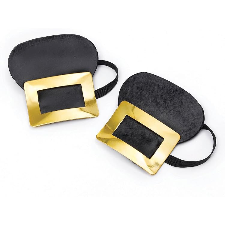 Boucles De Chaussures Pirate En Métal Doré - Accessoire Déguisement Adulte Unisexe
