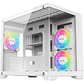 Nova Beyaz 3 Rgb Fanlı Temperli Cam Panel Boş m-ATX Gaming Oyuncu Bilgisayar Kasası