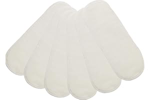 HANS NATUR Bio Windeleinlagen 100% Bio-Baumwolle (kbA) GOTS zertifiziert, Natur, 14 x 41 cm, 6-lagig - 6er-Set