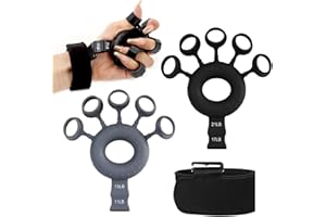 VMINOG Gripster Finger Exerciser Set di 2 Rafforza Dita Forza di Allenamento Avambraccio Hand Grip Regolabile 11-21LB, Gripper Strength Trainer Esercitatore Presa per Allenamento di Resistenza