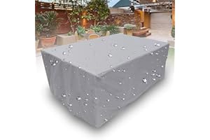 HYCZW Abdeckung Gartenmöbel, Rechteckige Für Gartentisch Möbelset, Schneeschutz Wasserdicht Staubdicht Anti-UV Atmungsaktives, Wasserdicht & Winterfest Oxford 210D, Grau,150x150x75cm