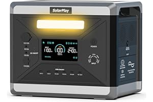 SolarPlay Q2501 Tragbare Powerstation, Solar Generator 2160Wh LiFeP04-Akku mit 2X 2400W AC 4800W Peak),100W USB-C Ausgang, 230V,1.5h Vollladen, Power Station für Camping/Wohnmobil/Notfall