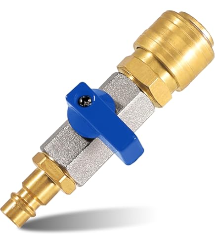 Messing Druckluft Absperrhahn 1/4 Zoll - Mit Schnellkupplung
