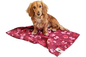 Dock & Bay Pet Towel - Super Absorbent & Quick Drying Dog Towels with Bag - 100% Recycled - Pink Paws, Medium (90x50cm, 35x19)