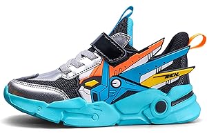 XINGHUANHUA Zapatillas de deporte para correr para niños y niñas, ligeros, cierre con velcro, transpirables, zapatillas de malla para ocio, talla 27-39