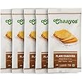 Chaayos Plain Khakhra Whole Wheat Crips, travel friendly Snacks, tea snacks (35g x pack of 5)