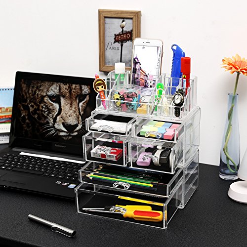 Songmics Kosmetik Aufbewahrung Organizer gro Acryl Schubladen JKA008 - 3