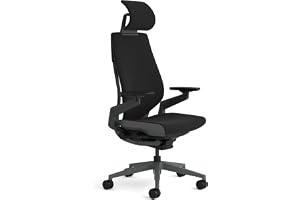 Steelcase Gesture Ergonomisk kontorsstol med 360° armstöd, 3D Live Back Ländryggsstöd, justerbart nackstöd Onyx Schwarz