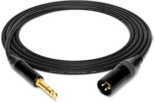 enoaudio Mogami 2534 Quad Professionel Studio kabel symetryczny | Neutrik Gold 6,3 mm TRS jack - męski XLR | HiFi, czarny, 2,0 m