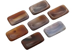 KYEYGWO Healing Reiki Thumb Worry Stone, Polished Top Drilled Stone Pendants for Jewelry Making, Pack of 3