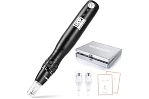 Koi Beauty Derma Manual Pen Eléctrico Derma Auto Pen Profesional Pluma de Microagujas Microneedling Facial 0-2.0mm Ajustable para Cuidado de la piel Cuerpo Arrugas Estrías Cicatriz con Cartuchos