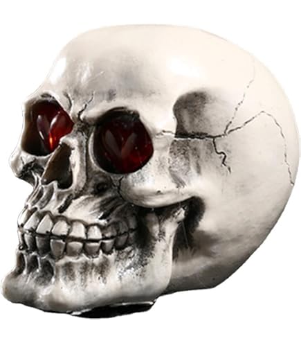 Mtb More Energy Tête De Mort Décorative Crystal Head Noire - Crâne Avec Cristaux Bleus Scintillants 12cm