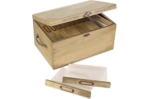 Dibor Photo Album Box Large Natural Wooden 6x4 Picture Storage Crate Holds 192 Pictures Wedding Anniversary Photo Album Gift