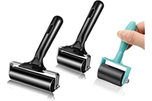 YUDAWN Rubber Roller, 3 PCS Printing Ink Roller Brayer Roller for Crafts Printmaking Block Printing Color Block Stamping Crafts Ink Applicator, 10cm 6cm 3.5cm