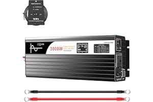 Xijia 3000W (Peak 6000W) Pure Sine Wave power Inverter DC 12V to AC 230V 50HZ Solar converter For Home Use car (DC12V (Range 10V-15V) 3000W)