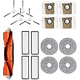 Generic Parts compatible with Xiaomi X20+X20Plus vacuum cleaner robot spare parts, main brush, side brush, dust bag, filter, Mop cloth accessories (G (17 PCS))