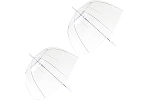 ThreeH 2 Paquets Parapluie à Bulles Adulte Ouverture Automatique avec Canopée POE Cristalline Poignée Crochet pour Photo Shoots Pluie Cérémonies Mariage