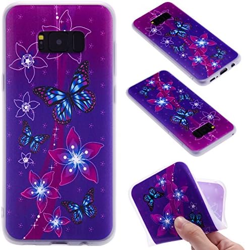 Galaxy S8 Plus Case, Ultra Thin Shockproof soft TPU Gel cover Bumper Flexible Silicone Rubber Protective Skin with Anti-Scratch fit for Samsung Galaxy S8 Plus 6.2" (2017 Release) - Butterfly &amp; Flower