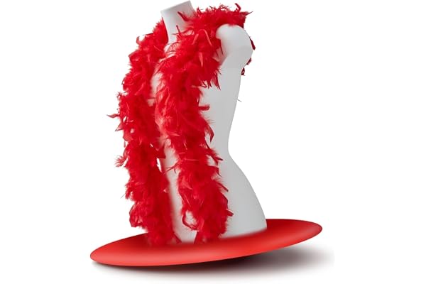 Runesol Boa plume, 50 grammes de plumes de dinde, 1,8 mètres, Boas rouge pour soirée, fêtes, déguisements, accessoires festival, fierté, marches LGBT