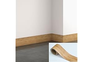 Lifuncren 10 cm x 5 m Tapetenbordüre Selbstklebend, Wasserdichtes Selbstklebende Bordüre Wandtattoo, Klebeband Holzoptik, Holzmaserung Reparatur Klebeband für Möbel Tür Boden Küche (Gelbes Teakholz)