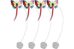 Pawsayes Jouets interactifs pour Chats, Jeux d'intérieur et Exercices pour Chats, tournent automatiquement à 360 degrés avec 2 Charges, Papillons Qui Brillent la Nuit