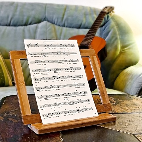 Relaxdays Buchstütze Bambus H x B x T: ca. 23,5 x 32 x 12 cm Buchständer für Koch- und Backbücher Buchhalter als Leseständer und Notenständer Kochbuchhalter für dicke Bücher Rezepthalter Holz, natur - 4