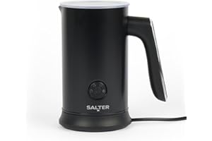 Salter Chocolatier Hot Chocolate Maker - 4-in-1 Electric Milk Frother, Cordless Hot & Cold Milk Foamer 115ml, One Cup 240ml Milk Steamer Heater, LED Control Panel, for Coffee, Cappuccino, Latte, 500W