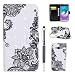 Produktbild Lederhülle für Samsung Galaxy J3 2016 / J3 2015 Hülle, ZCRO Leder Handyhülle Flip Magnet Schutztasche Case Bookstyle Schutzhülle Hüllen mit Bunte Muster Kartenfächer Wallet Cover Etui Handytasche Leder Schale und Glitzer Stift für Samsung Galaxy J3 2016 / J3 2015 / J320 (3D Muster Schwarz Blumen)