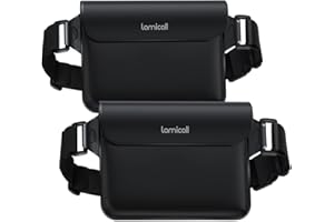 Lamicall Pochette Étanche IPX8 - [Lot de 2] Sac Imperméable à Ceinture avec Ceinture Élastique Réglable, Pochette Impermeable pour Nautique, Pêche, Kayak, Baignade, Protection Téléphone