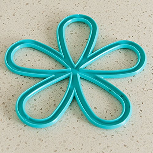 CAOLATOR Isoliert Mat Plum Form Verbrühschutz Isoliermatte Anti Rutsch-Tisch PVC potholder Küche Platzdeckchen Deckchen Weiß - 8