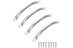 ORTAVA 4 maniglie per armadio, in acciaio inox, per mobili, mobili, cucina, cassetti, con viti (distanza tra i fori: 128 mm)