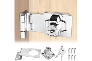 LANSKYLAN Serrature per Armadietti 3 Pollici Lucchetti per Armadio con Chiave Serratura ad Angolo Retto a 90 Gradi Lucchetto Hasp Serratura a Chiave per Porta Armadi Cassetti, Argento