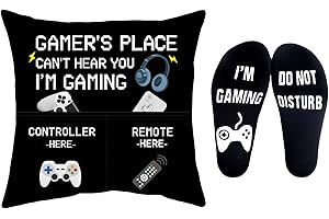 Beanumerous Gaming Gifts Gamer Socks and Funny Pillowcase, Stocking Fillers Presents for Teenage Boys Men Teens