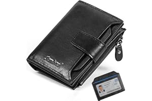 SENBOS Męski portfel czarny, prawdziwa skóra bydlęca, miękki, skórzany portfel na walentynki, Czarny, 12.5x9.5x2.5 cm, Klasyczny