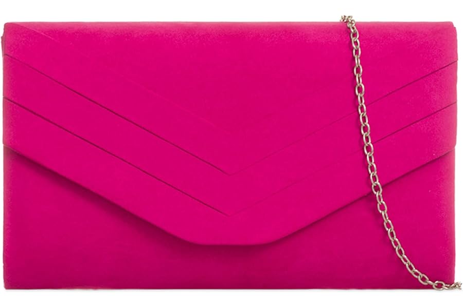 fi9 Women's Stylish Suede Envelop Style Bridal Wedding Evening Clutch Party Purse Hand Bag