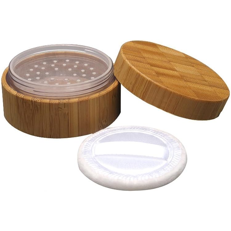 Leere Puderbox Mit Sieb & Quaste – Klarer Loser Make-up-Behälter, 7 Cm Durchmesser, 4 Cm Hoch, Für Foundation & Puder