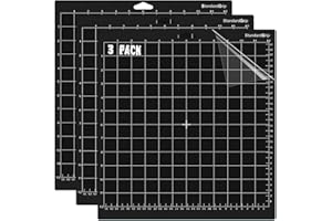 YiYFiT Black 12" x 12"Cutting Mat for Cricut,3 Pack Standardgrip Replacement Sticky Cutting Mats Adhesive Vinyl Mats Compatible with Cricut Maker/Explore Air 2/Air/One for DIY Making