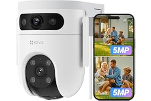 EZVIZ H9C 3K+3K Caméra Surveillance Wifi Extérieure à Double Objectif, 360° PTZ camera, Suivi Auto, Détection de Forme Humaine/Véhicule,Défense Active,Vision Nocturne Couleur 40M, Audio Bidirectionnel