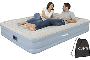 AVENLI Materasso Letto gonfiabile autogonfiabile matrimoniale 203x152x33cm materassi autogonfiante per ospiti con pompa integrata superficie di sdraio alta e floccata per campeggio e casa