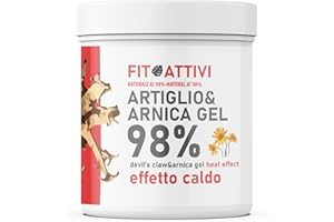 FITOATTIVI NATURA E BENESSERE Artiglio Del Diavolo Forte e Arnica Per Cavalli Uso Umano Effetto Caldo Gel 550ml Crema Riscaldante Muscoli Sportiva Arnica Gel Forte per Massaggi Locali, con Canfora e Vitamina E, Made in Italy