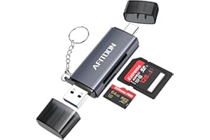 Afitdon SD Kartenleser, 4-in-1 Multiport USB 3.0/USB C Kartenlesegerät Highspeed OTG Adapter, SD Kartenleser für TF/microSD/microSDHC/microSDXC/SD/SDHC/SHXC/MMC, Kompatibel mit Android/Windows/Mac OS